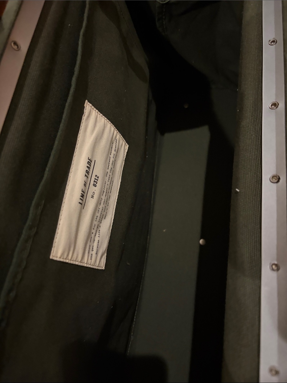 Classic Dark Green Canvas Duffel with Brown Leather Accents - Picture 11 of 11